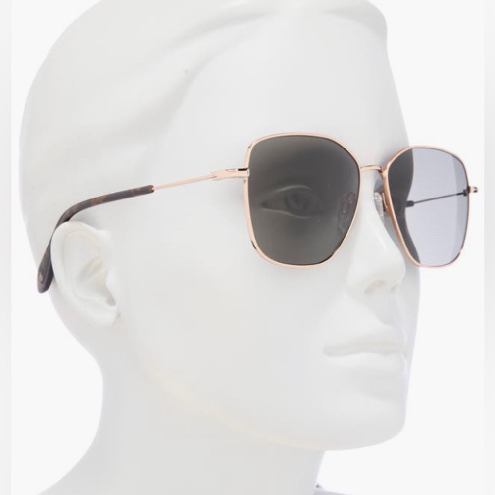 Rag and Bone 57mm Stylish Black and rose Gold Sunglasses NWT